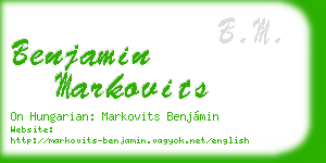 benjamin markovits business card
