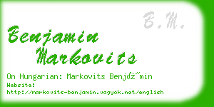 benjamin markovits business card